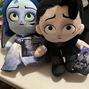 New! Corpse Bride Plush Set - Blue and Black